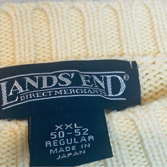 Lands' End Men's Soft Butter Yellow Crewneck Sweater - Picture 5 of 6